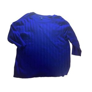 Apt. 9 Women's 2XL Blue Pullover Sweater 3/4 Sleeve Business‎ Casual
